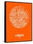 London Street Map Orange-NaxArt-Framed Stretched Canvas