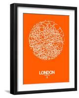 London Street Map Orange-NaxArt-Framed Art Print