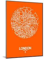 London Street Map Orange-NaxArt-Mounted Art Print