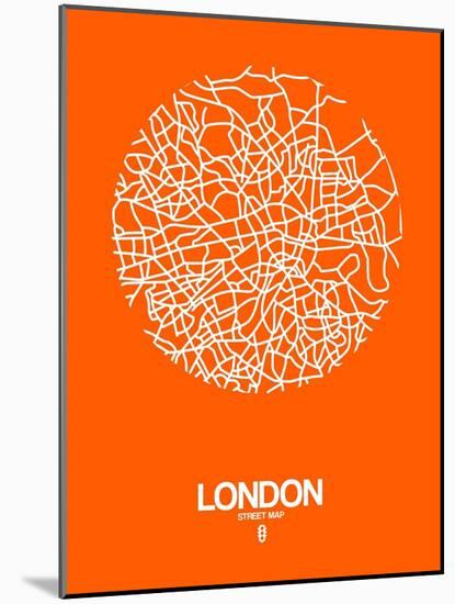 London Street Map Orange-NaxArt-Mounted Art Print