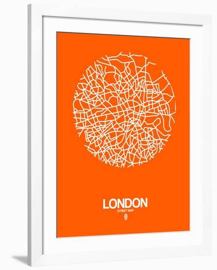 London Street Map Orange-NaxArt-Framed Art Print