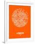 London Street Map Orange-NaxArt-Framed Art Print