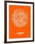 London Street Map Orange-NaxArt-Framed Art Print