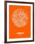 London Street Map Orange-NaxArt-Framed Art Print