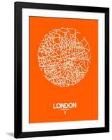 London Street Map Orange-NaxArt-Framed Art Print