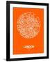 London Street Map Orange-NaxArt-Framed Art Print