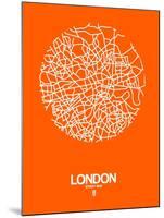 London Street Map Orange-NaxArt-Mounted Art Print