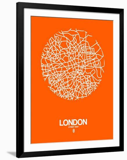 London Street Map Orange-NaxArt-Framed Art Print