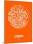 London Street Map Orange-NaxArt-Mounted Art Print