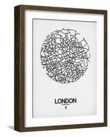 London Street Map White-NaxArt-Framed Art Print