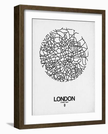 London Street Map White-NaxArt-Framed Art Print