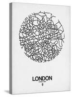 London Street Map White-NaxArt-Stretched Canvas