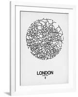 London Street Map White-NaxArt-Framed Art Print