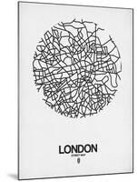 London Street Map White-NaxArt-Mounted Art Print