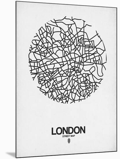 London Street Map White-NaxArt-Mounted Art Print