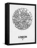 London Street Map White-NaxArt-Framed Stretched Canvas