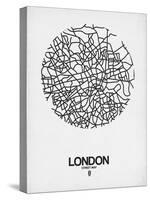 London Street Map White-NaxArt-Stretched Canvas