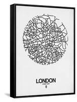 London Street Map White-NaxArt-Framed Stretched Canvas