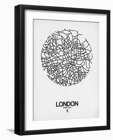 London Street Map White-null-Framed Art Print