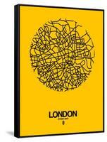 London Street Map Yellow-null-Framed Stretched Canvas