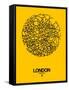 London Street Map Yellow-NaxArt-Framed Stretched Canvas