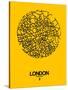 London Street Map Yellow-NaxArt-Stretched Canvas