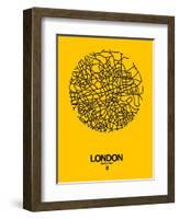 London Street Map Yellow-NaxArt-Framed Art Print