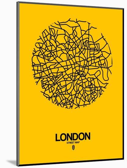 London Street Map Yellow-NaxArt-Mounted Art Print