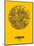 London Street Map Yellow-NaxArt-Mounted Art Print