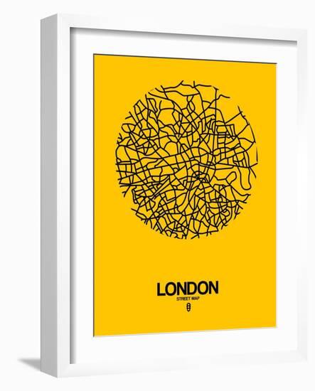 London Street Map Yellow-NaxArt-Framed Art Print