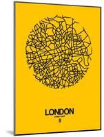London Street Map Yellow-NaxArt-Mounted Art Print