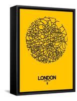 London Street Map Yellow-NaxArt-Framed Stretched Canvas