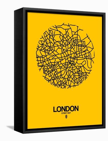 London Street Map Yellow-NaxArt-Framed Stretched Canvas