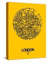 London Street Map Yellow-NaxArt-Stretched Canvas