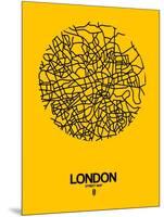 London Street Map Yellow-NaxArt-Mounted Art Print