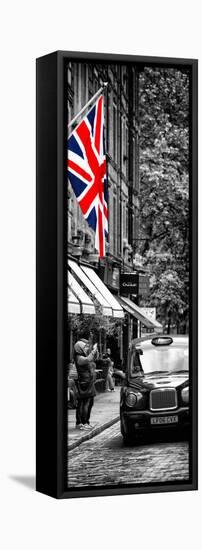 London Taxi and English Flag - London - UK - England - United Kingdom - Door Poster-Philippe Hugonnard-Framed Stretched Canvas