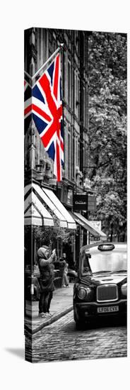 London Taxi and English Flag - London - UK - England - United Kingdom - Door Poster-Philippe Hugonnard-Stretched Canvas