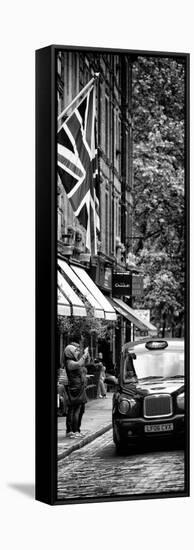 London Taxi and English Flag - London - UK - England - United Kingdom - Door Poster-Philippe Hugonnard-Framed Stretched Canvas