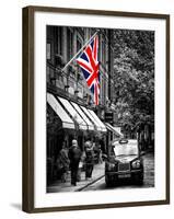 London Taxi and English Flag - London - UK - England - United Kingdom - Europe-Philippe Hugonnard-Framed Photographic Print