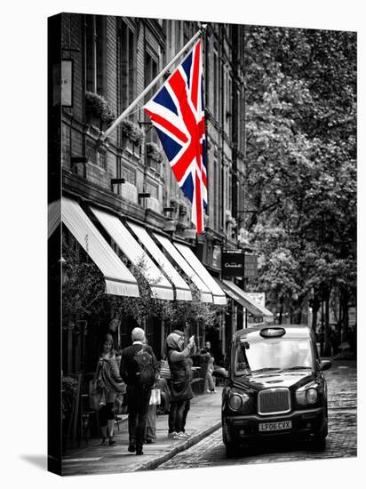 London Taxi and English Flag - London - UK - England - United Kingdom - Europe-Philippe Hugonnard-Stretched Canvas