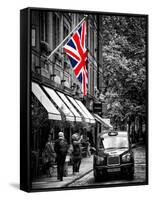 London Taxi and English Flag - London - UK - England - United Kingdom - Europe-Philippe Hugonnard-Framed Stretched Canvas