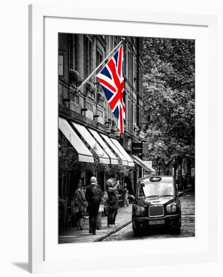 London Taxi and English Flag - London - UK - England - United Kingdom - Europe-Philippe Hugonnard-Framed Photographic Print