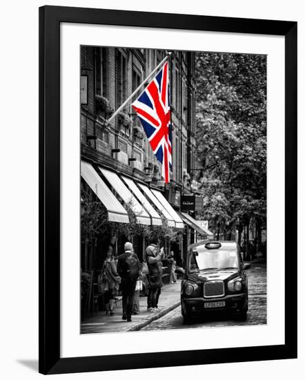 London Taxi and English Flag - London - UK - England - United Kingdom - Europe-Philippe Hugonnard-Framed Photographic Print