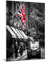 London Taxi and English Flag - London - UK - England - United Kingdom - Europe-Philippe Hugonnard-Mounted Photographic Print