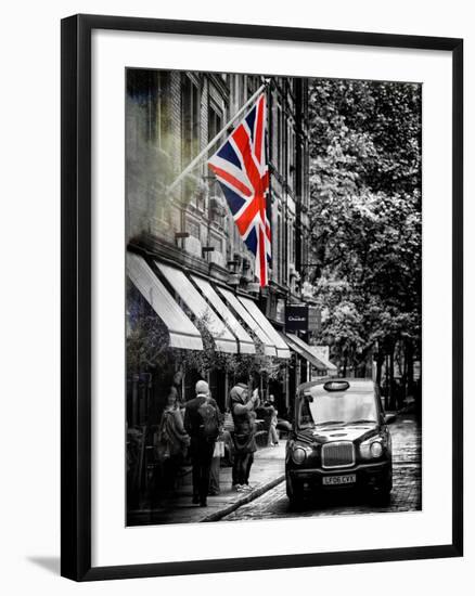 London Taxi and English Flag - London - UK - England - United Kingdom - Europe-Philippe Hugonnard-Framed Photographic Print