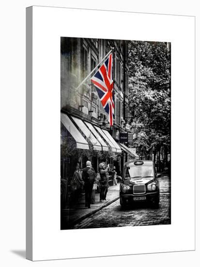 London Taxi and English Flag - London - UK - England - United Kingdom - Europe-Philippe Hugonnard-Stretched Canvas