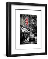 London Taxi and English Flag - London - UK - England - United Kingdom - Europe-Philippe Hugonnard-Framed Art Print