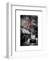 London Taxi and English Flag - London - UK - England - United Kingdom - Europe-Philippe Hugonnard-Framed Art Print