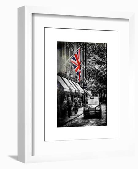 London Taxi and English Flag - London - UK - England - United Kingdom - Europe-Philippe Hugonnard-Framed Art Print