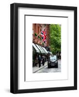 London Taxi and English Flag - London - UK - England - United Kingdom - Europe-Philippe Hugonnard-Framed Art Print